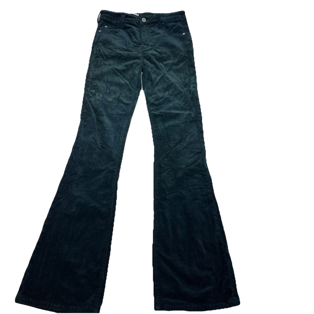 Pilcro and Letterpress High rise boot cut dark green corduroy pants 26*30